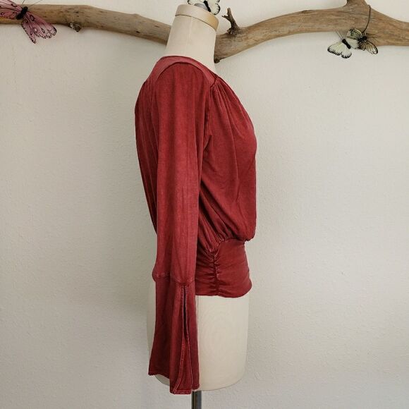 Anthropologie deletta rust colored long sleeve top - Picture 4 of 8